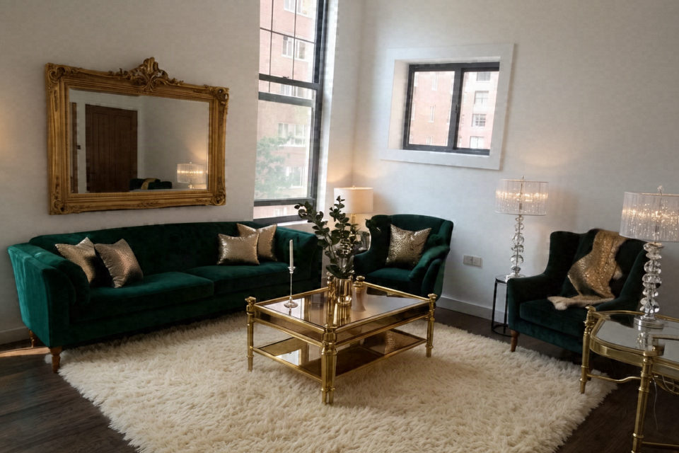 Glam virtual staging, rendered by Duskly